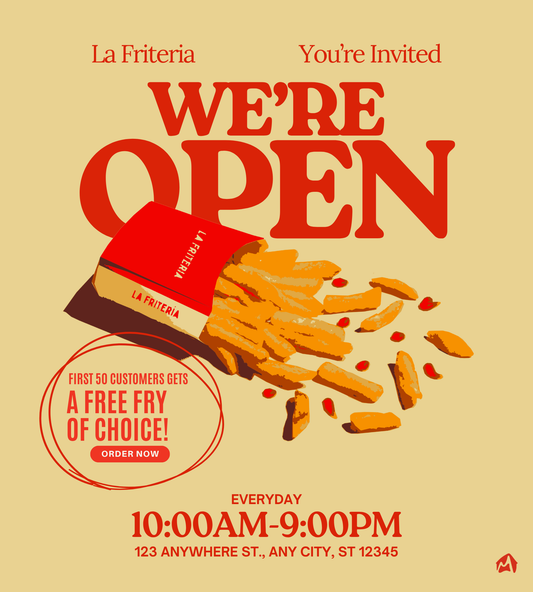 We're Open Art Print | Lunch Times Dining Wall Decor